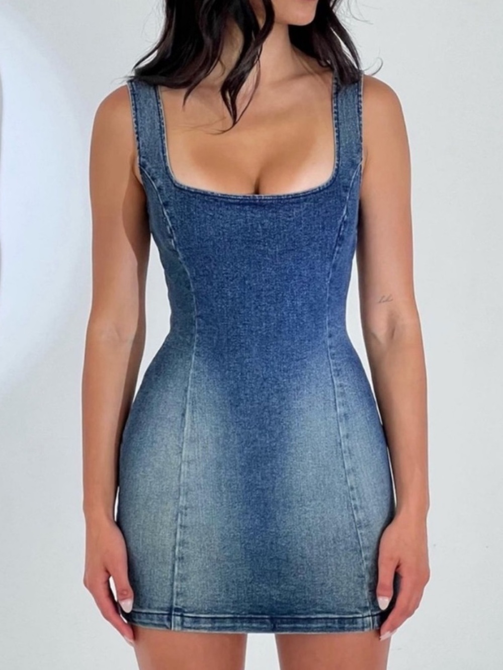 EB Denim Faded Blue Mini Dress